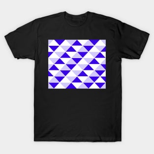 Abstract Triangles pattern - blue and white. T-Shirt